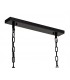 Medium Rectangular Ceiling Pendant, 8 Light E27, Matt Black, Crystal Sand Glass - 7