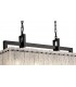 Medium Rectangular Ceiling Pendant, 8 Light E27, Matt Black, Crystal Sand Glass - 8