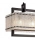 Medium Rectangular Ceiling Pendant, 8 Light E27, Matt Black, Crystal Sand Glass - 9