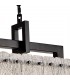 Medium Rectangular Ceiling Pendant, 8 Light E27, Matt Black, Crystal Sand Glass - 10