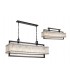 Large Rectangular Ceiling Pendant, 12 Light E27, Matt Black, Crystal Sand Glass - 1
