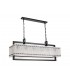 Large Rectangular Ceiling Pendant, 12 Light E27, Matt Black, Crystal Sand Glass - 4