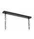 Large Rectangular Ceiling Pendant, 12 Light E27, Matt Black, Crystal Sand Glass - 7