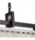 Large Rectangular Ceiling Pendant, 12 Light E27, Matt Black, Crystal Sand Glass - 10