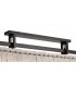 Large Rectangular Ceiling Pendant, 12 Light E27, Matt Black, Crystal Sand Glass - 11
