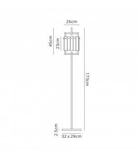 Floor Lamp, 2 Light E27, Matt Black, Crystal Sand Glass - 2