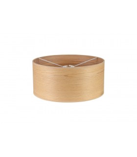 Round, 395 x 180mm Wood Effect Shade, Light Oak, White Laminate - 1