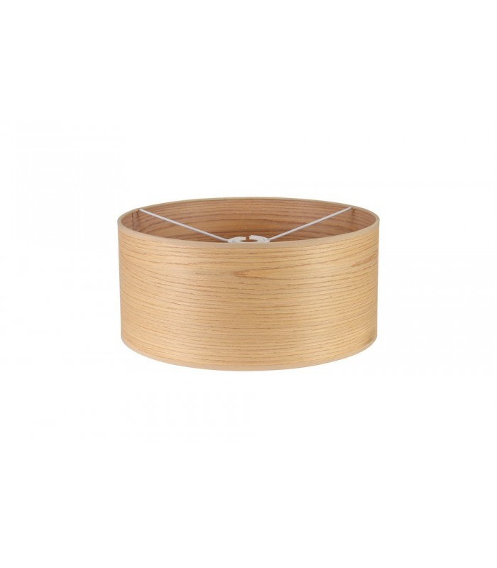 Round, 395 x 180mm Wood Effect Shade, Light Oak, White Laminate - 1