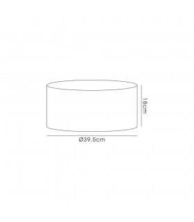 Round, 395 x 180mm Wood Effect Shade, Light Oak, White Laminate - 2