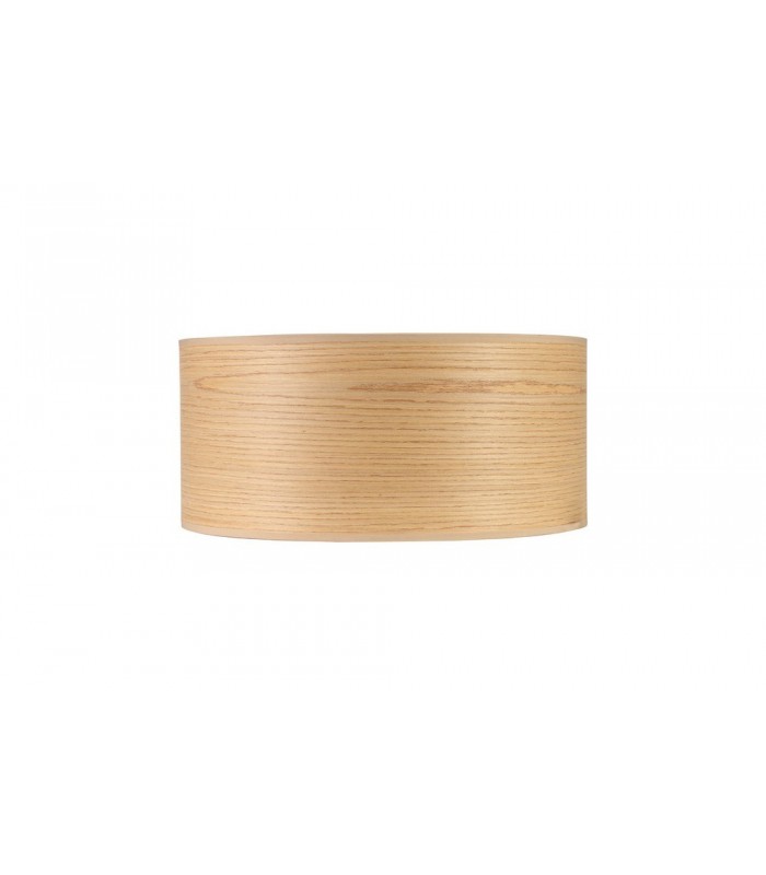 Round, 395 x 180mm Wood Effect Shade, Light Oak, White Laminate - 3