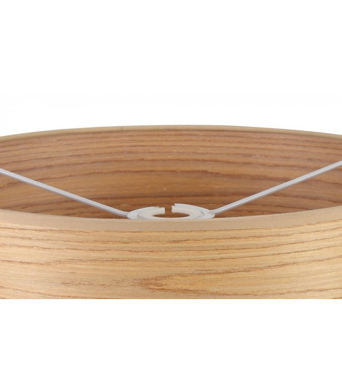Round, 395 x 180mm Wood Effect Shade, Light Oak, White Laminate - 4