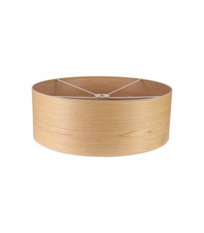 Round, 600 x 210mm Wood Effect Shade, Light Oak, White Laminate - 1