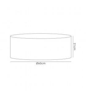 Round, 600 x 210mm Wood Effect Shade, Light Oak, White Laminate - 2