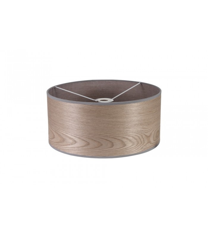 Round, 395 x 180mm Wood Effect Shade, Grey Oak, White Laminate - 1