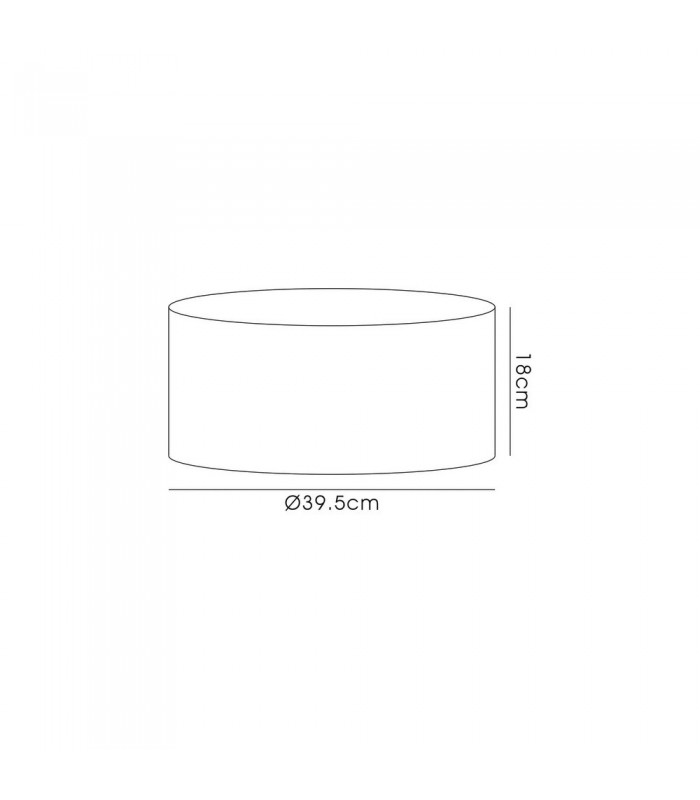 Round, 395 x 180mm Wood Effect Shade, Grey Oak, White Laminate - 2