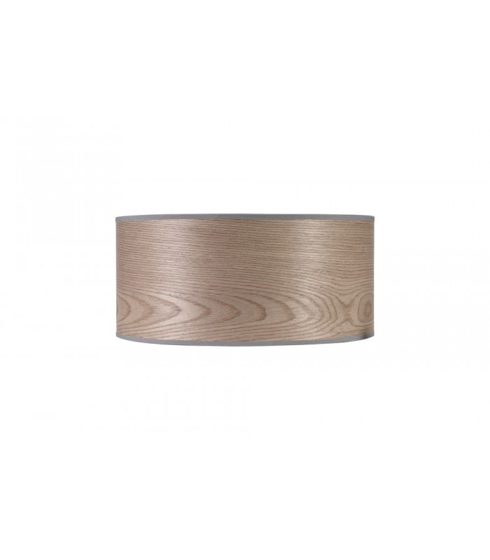 Round, 395 x 180mm Wood Effect Shade, Grey Oak, White Laminate - 3