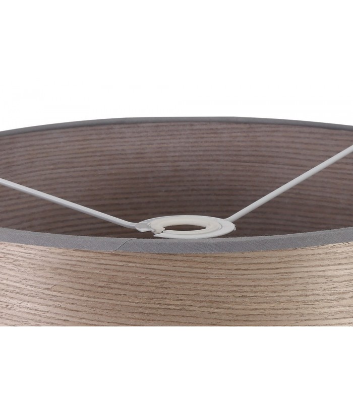Round, 395 x 180mm Wood Effect Shade, Grey Oak, White Laminate - 4