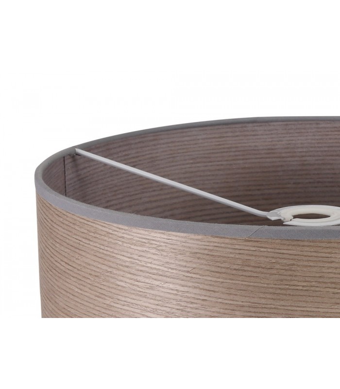 Round, 395 x 180mm Wood Effect Shade, Grey Oak, White Laminate - 5