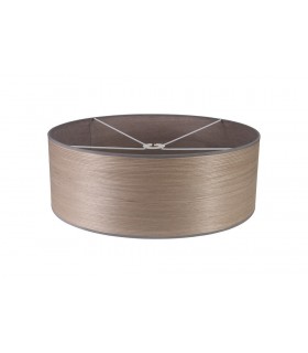 Round, 600 x 210mm Wood Effect Shade, Grey Oak, White Laminate - 1