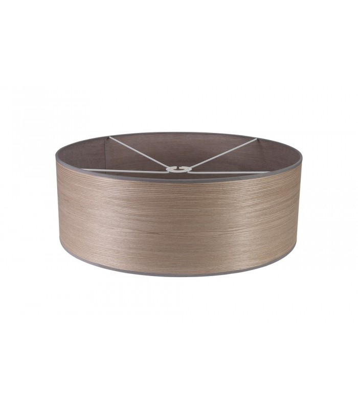 Round, 600 x 210mm Wood Effect Shade, Grey Oak, White Laminate - 1
