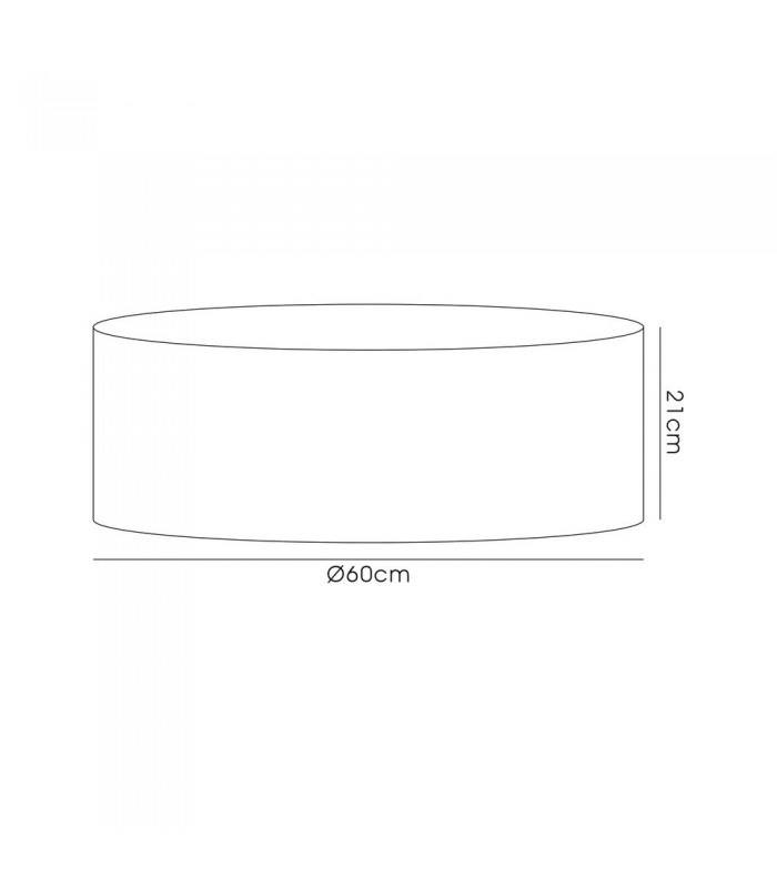 Round, 600 x 210mm Wood Effect Shade, Grey Oak, White Laminate - 2