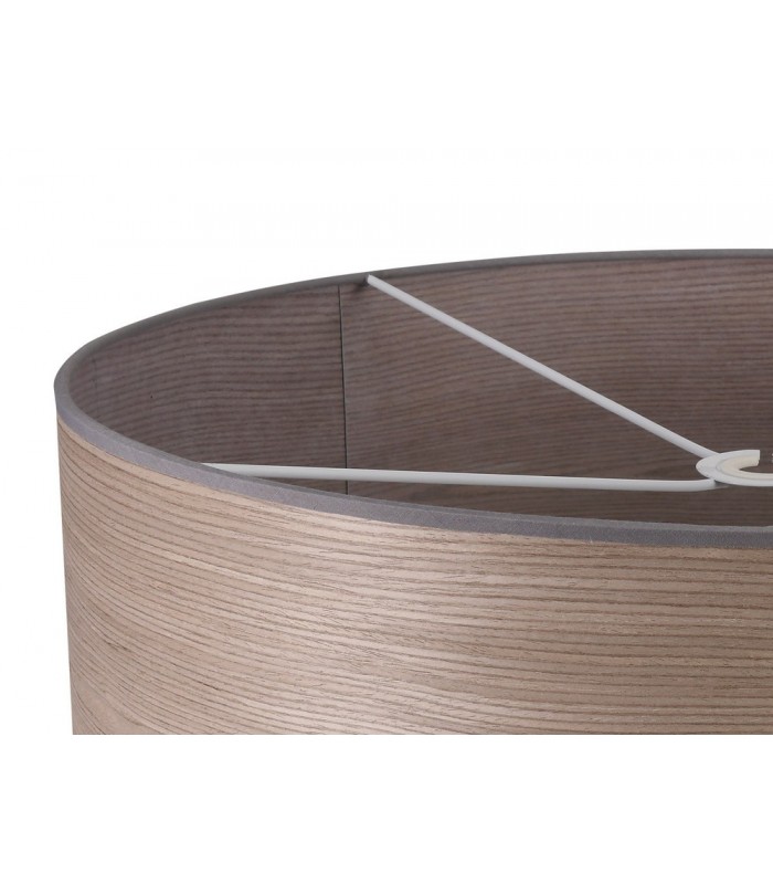 Round, 600 x 210mm Wood Effect Shade, Grey Oak, White Laminate - 5