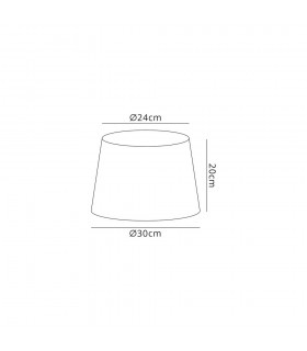 Round, 240, 300 x 200mm Fabric Shade, Charcoal Grey, White Laminate - 2