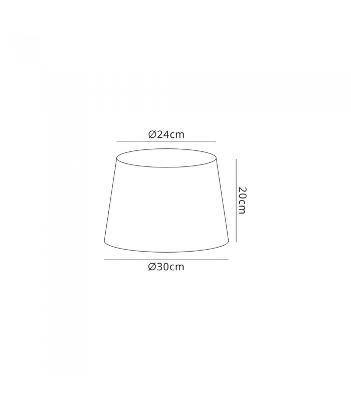 Round, 240, 300 x 200mm Fabric Shade, Charcoal Grey, White Laminate - 2