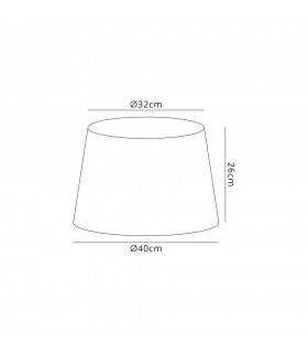 Round, 320, 400 x 260mm Fabric Shade, Charcoal Grey, White Laminate - 2