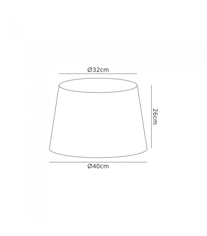 Round, 320, 400 x 260mm Fabric Shade, Charcoal Grey, White Laminate - 2