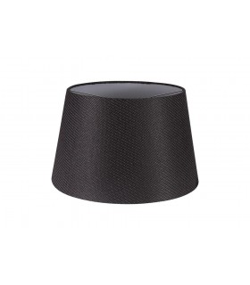 Round, 350, 450 x 280mm Fabric Shade, Charcoal Grey, White Laminate - 1