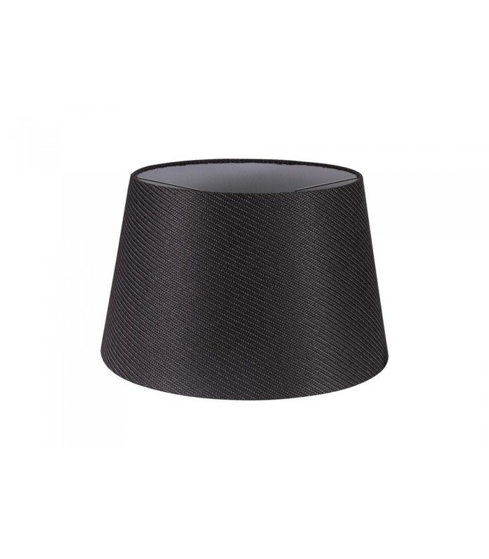 Round, 350, 450 x 280mm Fabric Shade, Charcoal Grey, White Laminate - 1