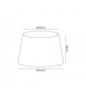 Round, 350, 450 x 280mm Fabric Shade, Charcoal Grey, White Laminate - 2