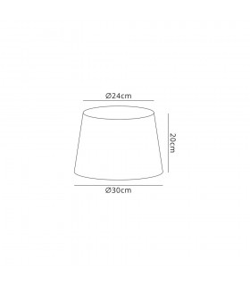 Round, 240, 300 x 200mm Fabric Shade, Multi, White Laminate - 2