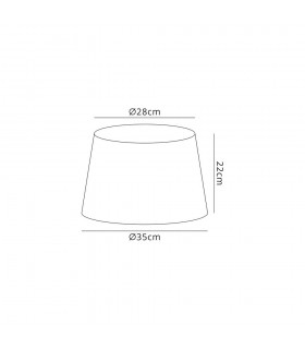 Round, 280, 350 x 220mm Fabric Shade, Multi, White Laminate - 2