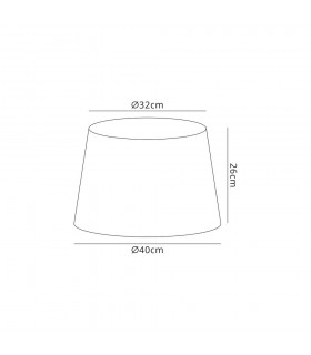 Round, 320, 400 x 260mm Fabric Shade, Multi, White Laminate - 2