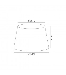 Round, 350, 450 x 280mm Fabric Shade, Multi, White Laminate - 2