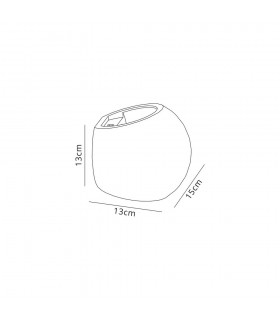 Round Ball Up & Down Wall Lamp, 1 x G9, White Paintable Gypsum - 2