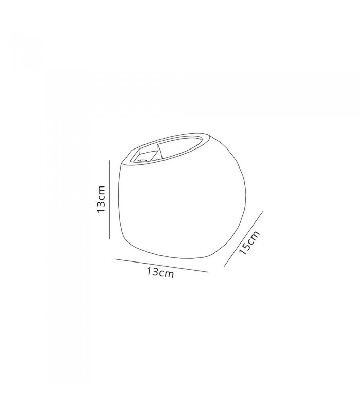 Round Ball Up & Down Wall Lamp, 1 x G9, White Paintable Gypsum - 2