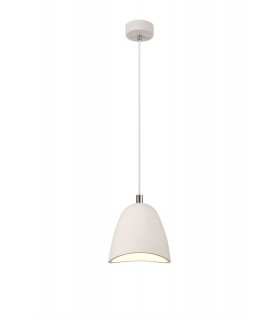 Medium Ceiling Dome Pendant, 1 x E27, White Paintable Gypsum - 1