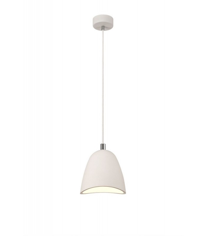 Medium Ceiling Dome Pendant, 1 x E27, White Paintable Gypsum - 1