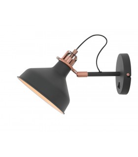Adjustable Wall Lamp Switched, 1 x E27, Sand Black, Copper, White - 1