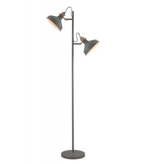 Floor Lamp, 2 x E27, Sand Grey, Copper, White - 1