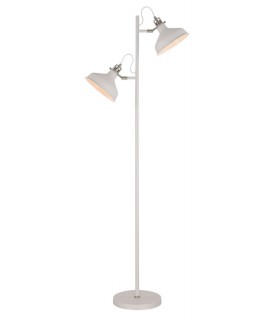 Floor Lamp, 2 x E27, Sand White, Satin Nickel, White - 1