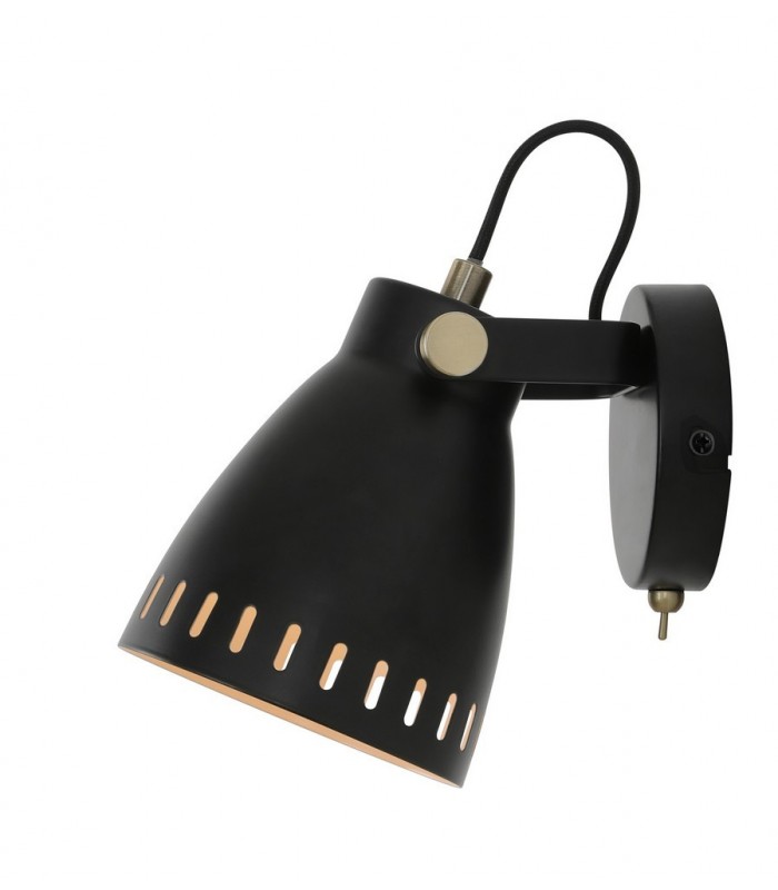 Adjustable Wall Lamp, 1 x E27, Matt Black, Antique Brass, Khaki - 1