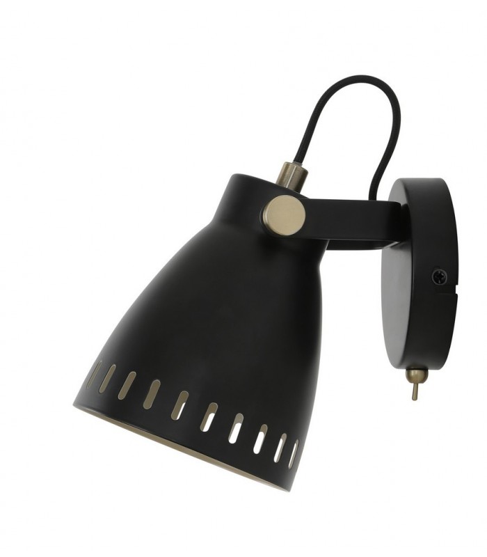 Adjustable Wall Lamp, 1 x E27, Matt Black, Antique Brass, Khaki - 3