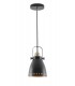 Small Ceiling Dome Pendant, 1 x E27, Matt Black, Antique Brass, Khaki - 1