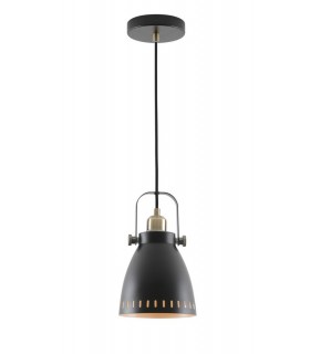 Small Ceiling Dome Pendant, 1 x E27, Matt Black, Antique Brass, Khaki - 1
