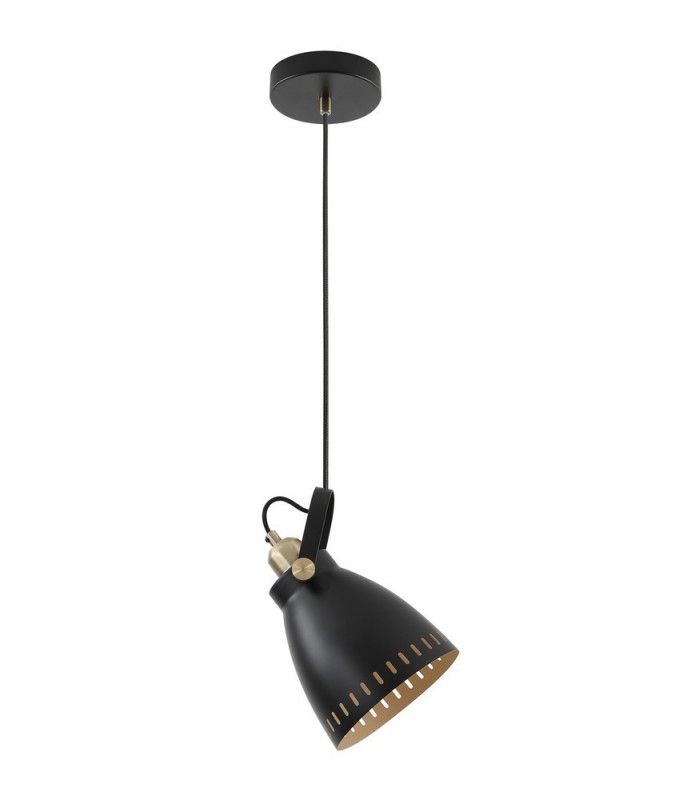 Small Ceiling Dome Pendant, 1 x E27, Matt Black, Antique Brass, Khaki - 4
