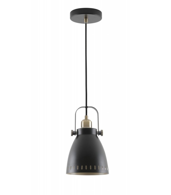 Small Ceiling Dome Pendant, 1 x E27, Matt Black, Antique Brass, Khaki - 5